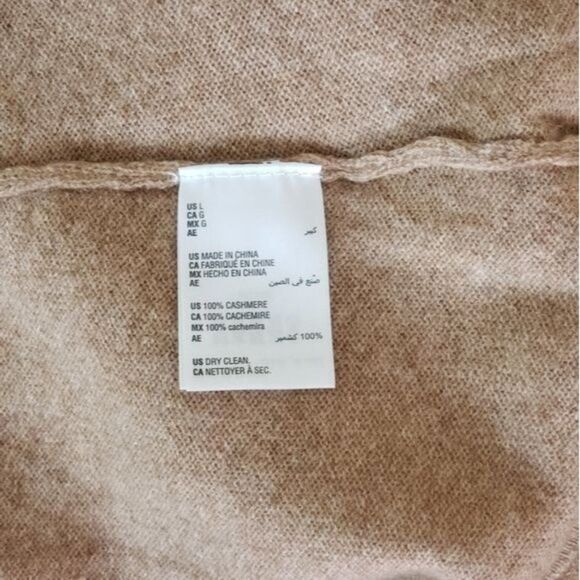Charter Club Cashmere Ruffle Trim Sweater Women's Size Large Tan Brown Winter - Picture 8 of 9